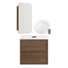 Cali 600mm Wall Hung Vanity with Basin & Rectangular Shaving Cabinet Package
